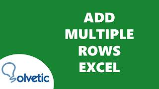 How to Add Multiple Rows Excel ✅✅