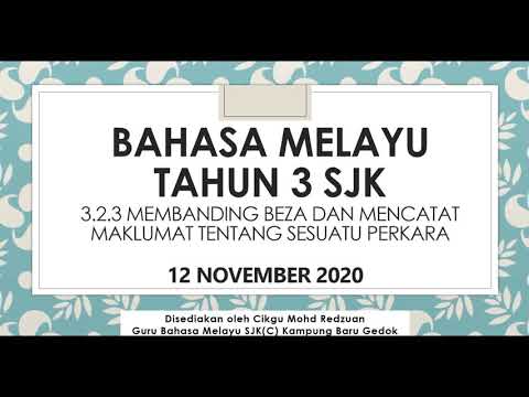 BM TAHUN 3 | SP 3.2.3 Membanding beza dan mencatat maklumat