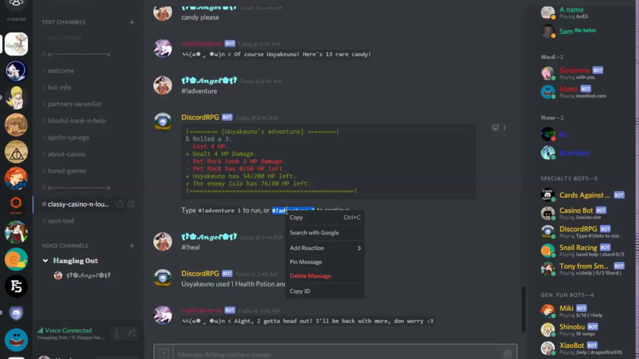 Discord RPG bot with Python