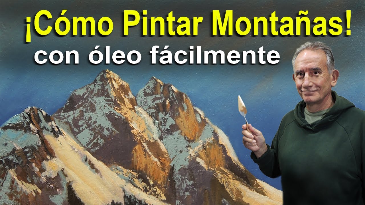 😲 ¡Cómo Pintar Montañas fácilmente! Nevadas con Luz y Sombra! 😉