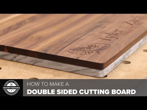 How to make a Double Sided Cutting Board Walnut and Marble // Woodworking & CNC Work