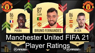 ALL MANCHESTER UNITED FIFA 21 PLAYER RATINGS!! (Feat. Pogba, Fernandes etc)