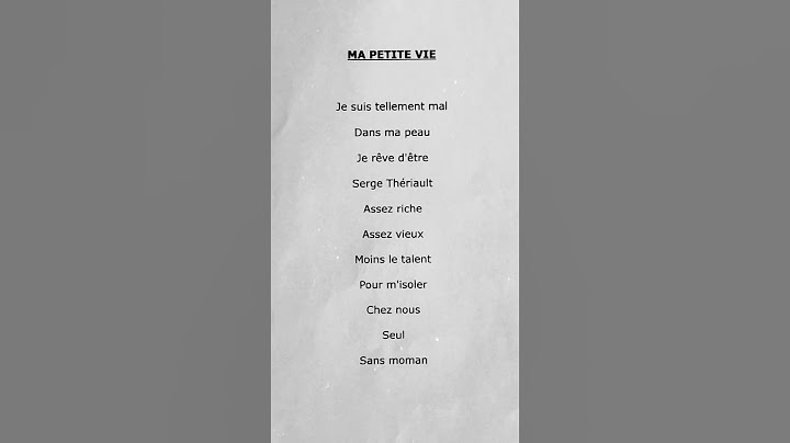 Ma petite vie