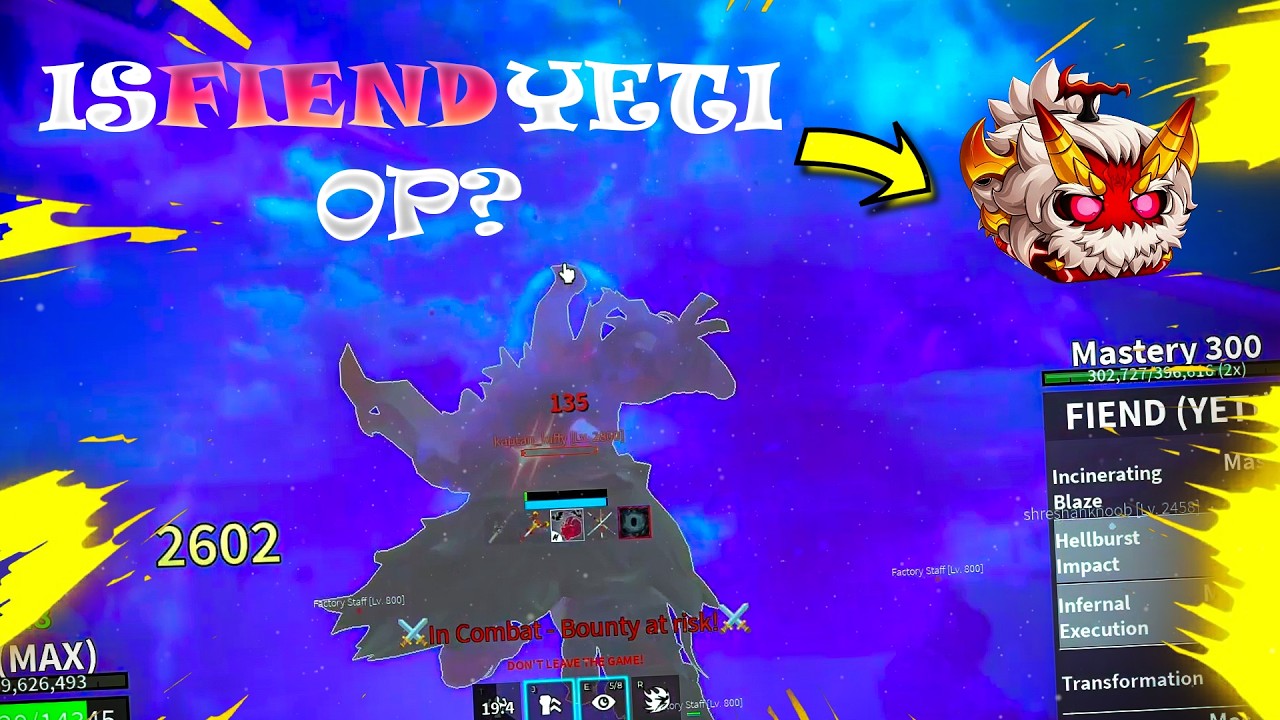 I tried fiend yeti and its.. | Maxite | Blox fruits Hindi |