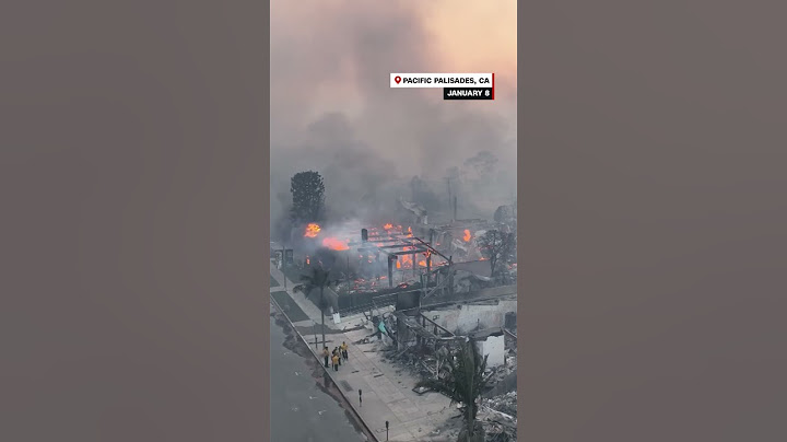Drone footage shows LA wildfires reducing buildings to ash