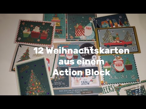 12 Weihnachtskarten aus einem DIY Card making Block von Action Block ...