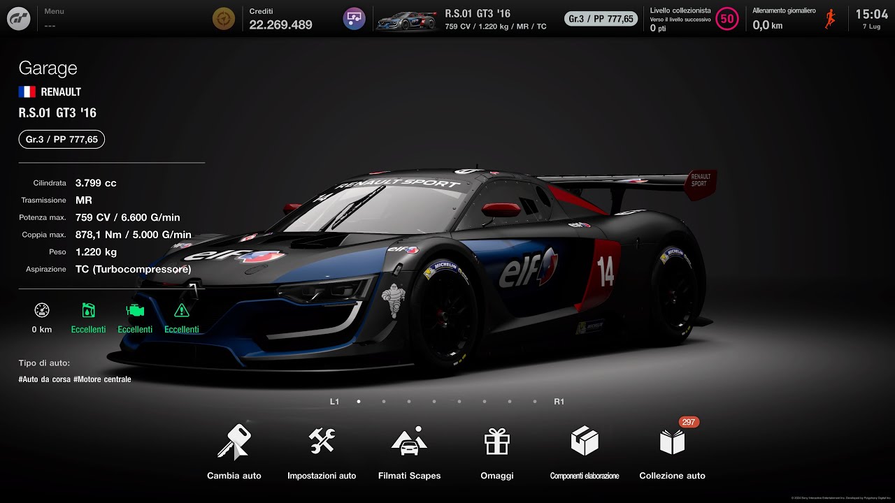 GT7 SARDEGNA 800PP - RENAULT R.S.01 GT3 '16 - YouTube