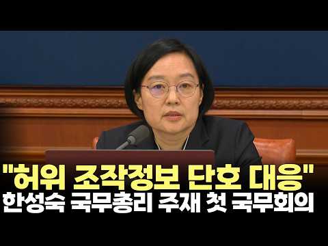 한성숙 국무총리 주재 첫 국무회의 "허위 조작정보 단호히 대응"(2026.7.7) #국무회의 #<strong>국무총리</strong> #메가프로젝트 #정보통신망법 #제주