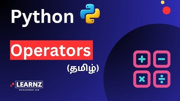 Exploring Python Operators in Tamil #pythonforbeginners