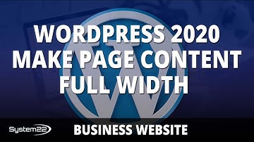 Wordpress 2020 Theme Make Page Content Full Width 👍
