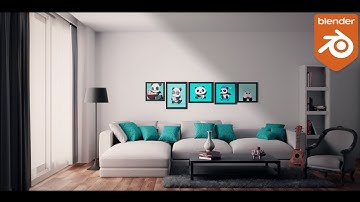 Interior Design in Blender 2.9 Timelapse
