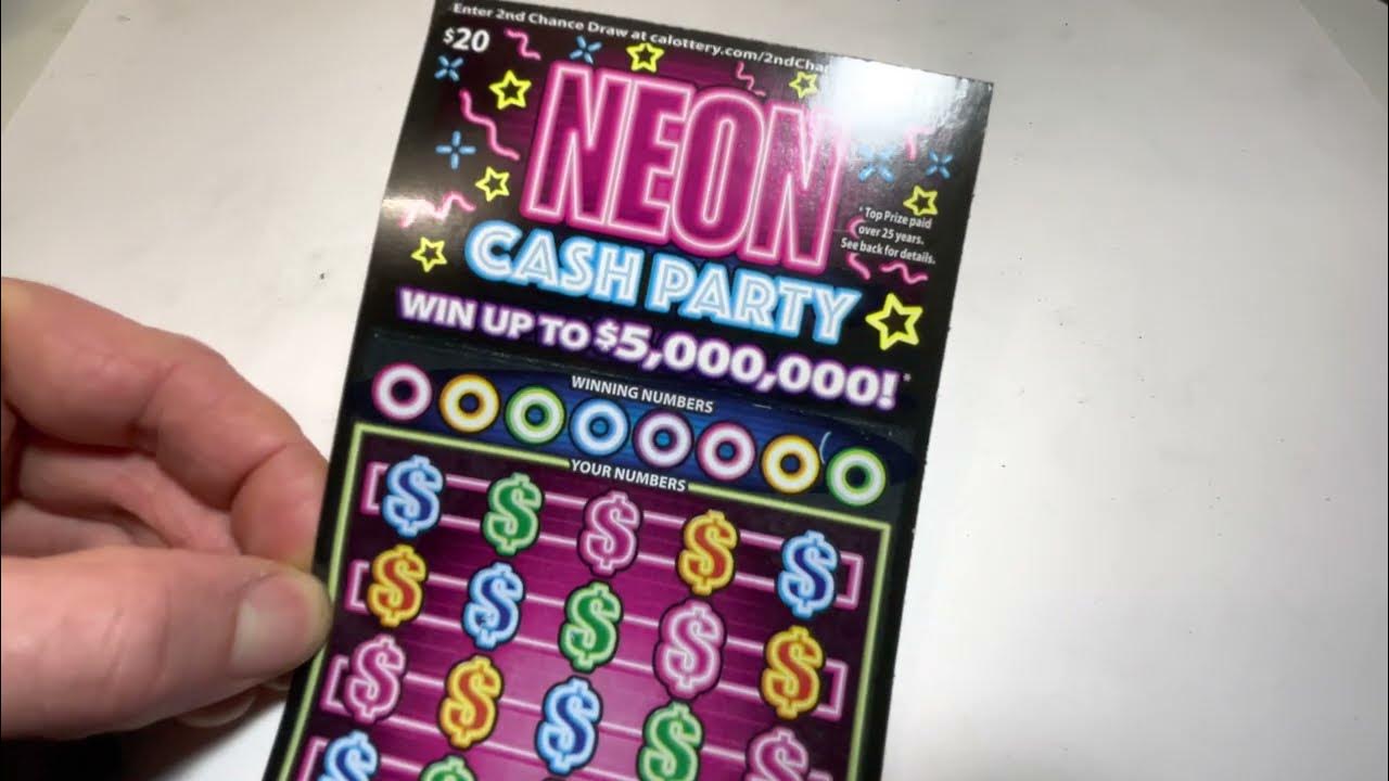 Neon cash party californialottery 20 scratch off review youtube