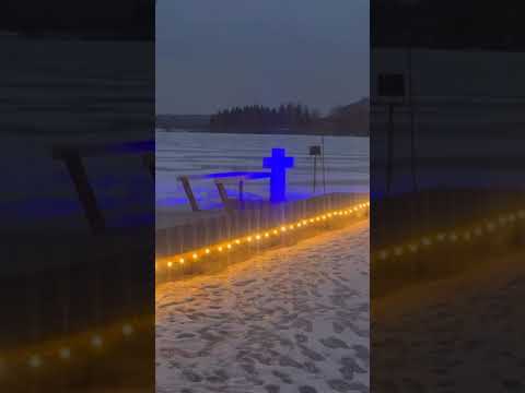 Для любителей закаливания - прорубь с баней недалеко от Москвы #купель #прорубь