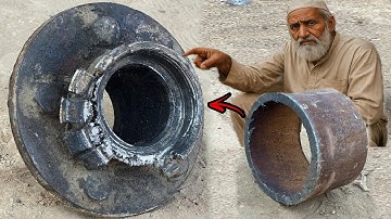 Badly Damaged Truck Outer Hub Fully Repaired on Lathe | Truck Axle Hub Reconstruction | Restoration