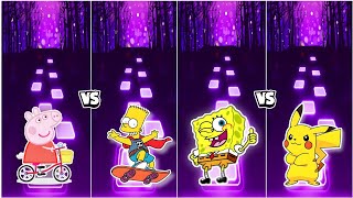 Peppa Pig coffin dance vs Bart Simpson || SpongeBob vs Pikachu || tiles hop edm rush 1.1M