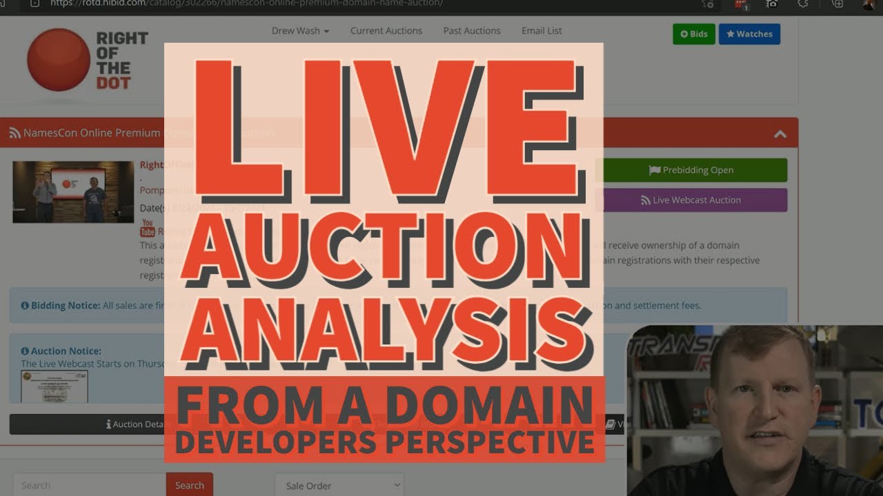 A Developer's Perspective of the NamesCon ROTD Auctions - Sep 20th (Pre-Recorded) - Domain To Profit