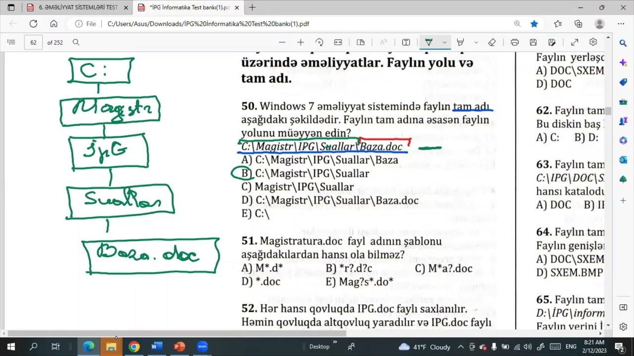 ƏMƏLİYYAT SİSTEMİ (TEST NÜMUNƏLƏRİ)