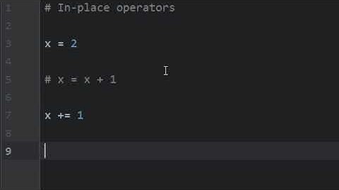 10.  Python In-place Operators