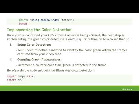 How to Input OBS Virtual Cam in Python Code Using OpenCV