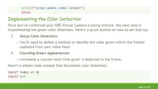 How to Input OBS Virtual Cam in Python Code Using OpenCV