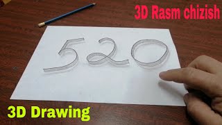 3D Rasm chizish. 3D illusion art. 3D Drawing