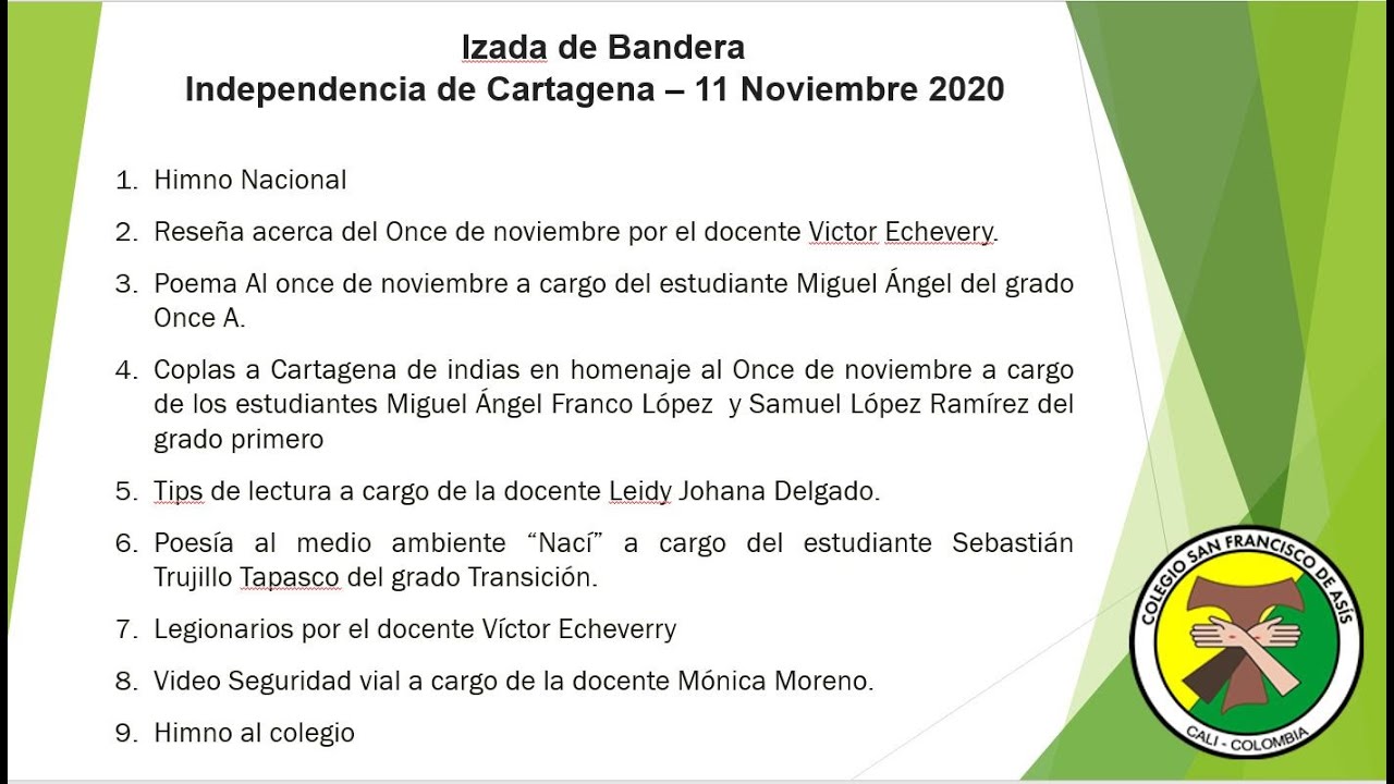Izada de bandera - independencia de Cartagena - 11 noviembre - YouTube