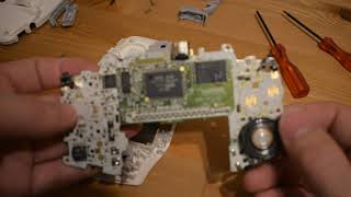 Nintendo Gameboy Advanced taking apart preparing for backlit MOD