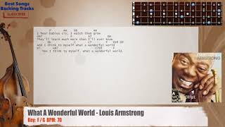 🎻 What A Wonderful World - Louis Armstrong Bass Backing Track with chords and lyrics