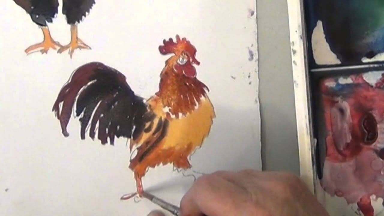 Смешивание акварельных красок на бумаге – Куриный тест