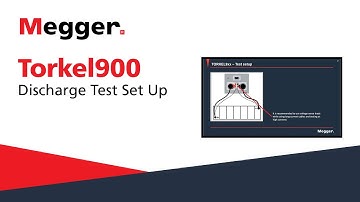 Megger Torkel900: Discharge Test Set Up