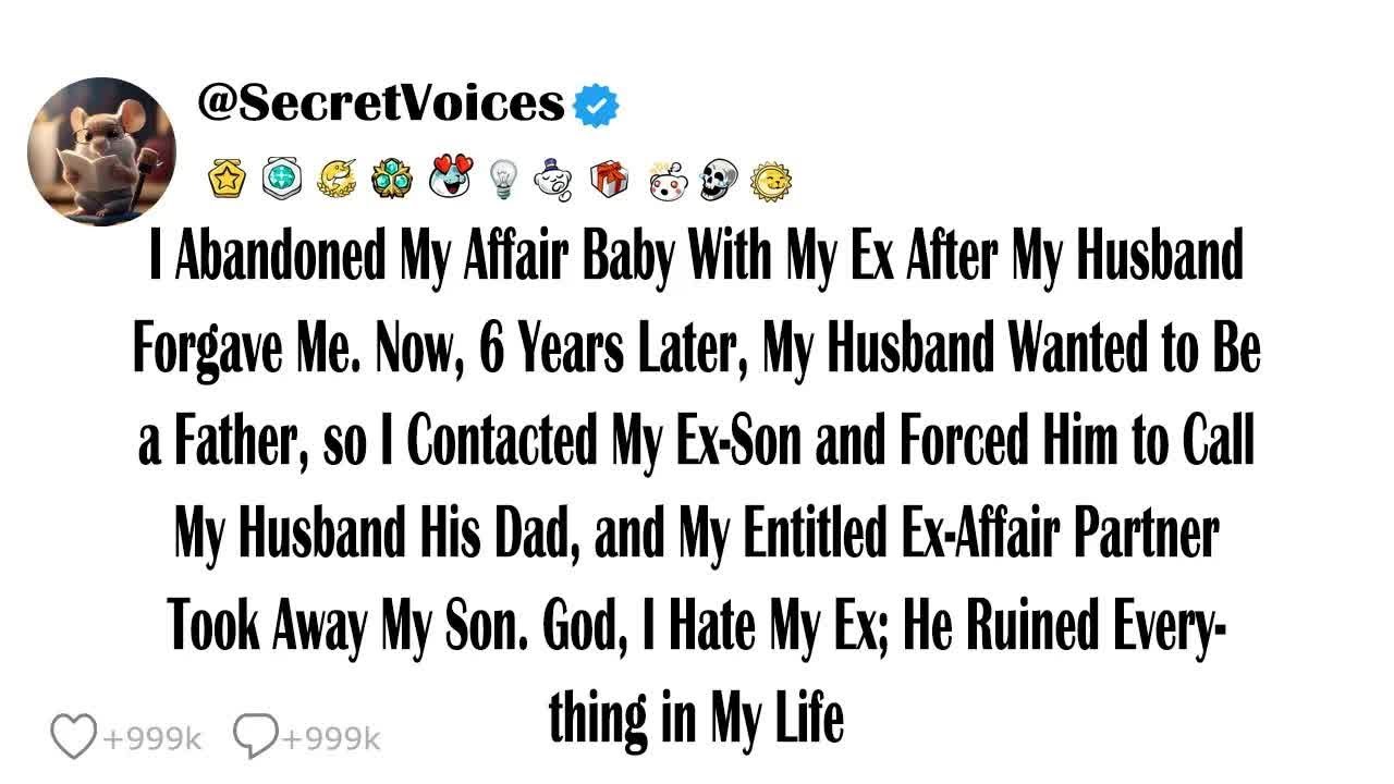 I Abandoned My Affair Baby With My Ex After My Husband Forgave Me  Now, 6 Years Later, My Husban