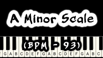 How to Play A Minor Scale on Piano (BPM - 93) \\ Easy Piano Tutorials