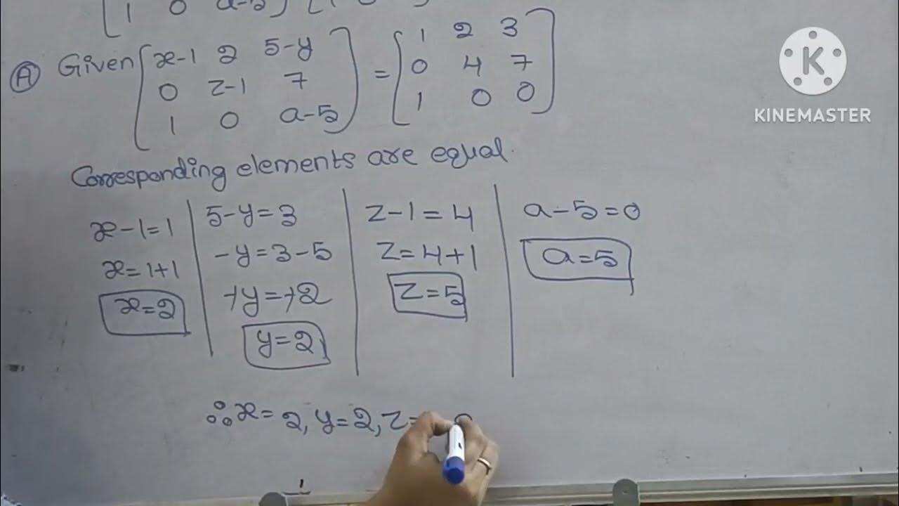 Matrices (part-5) exercise -3a - YouTube