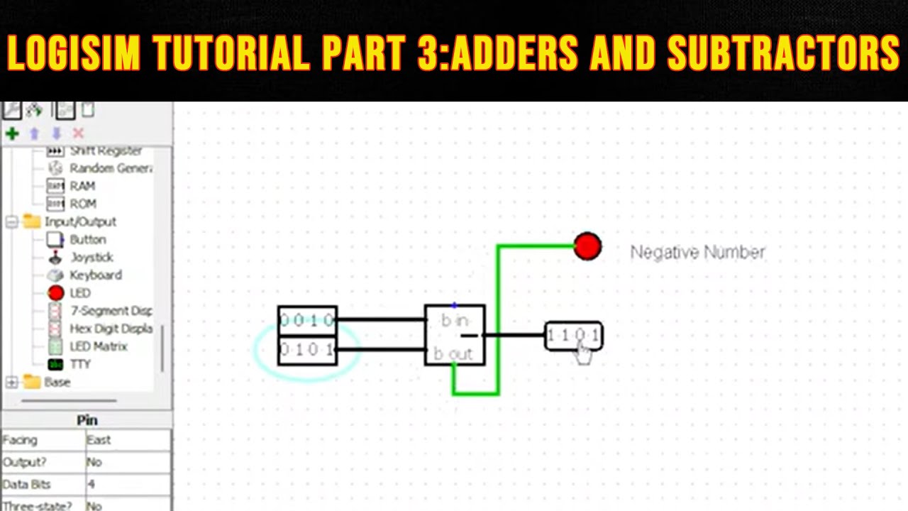 Logisim tutorial part 3 adders and subtractors youtube