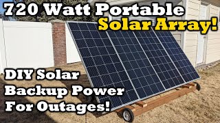 DIY Solar Backup Power! 720 Watt Portable Solar Array - Affordable Design - BougeRV 180 Watt Panels!