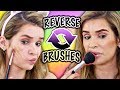 FULL FACE using OPPOSITE BRUSHES Challenge! (OMG this was so hard)