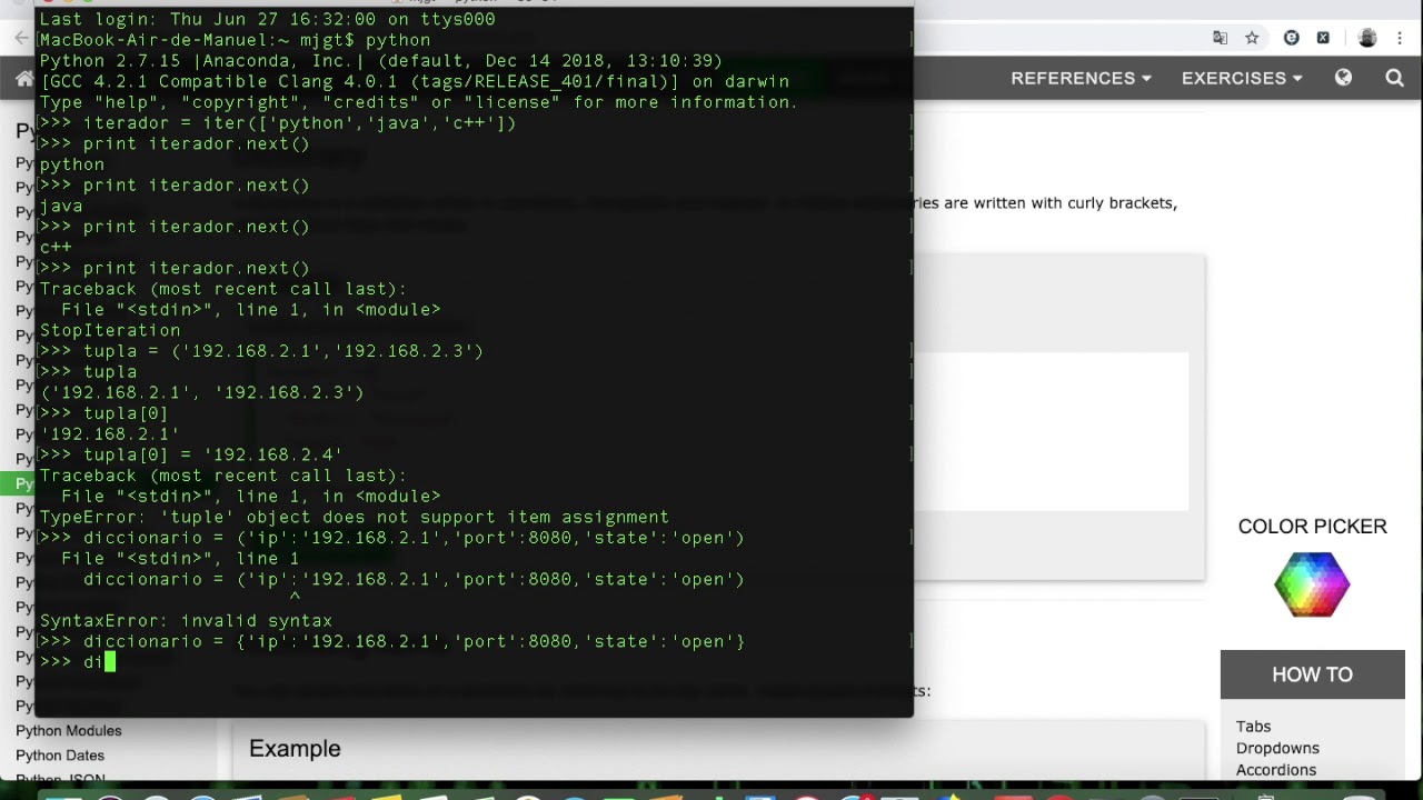 Video 6 diccionario en python youtube