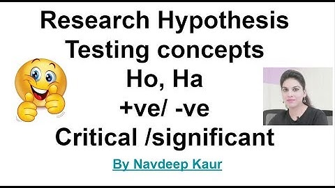 Research Hypothesis Testing concepts Ho, Ha +ve/ -ve || Paper 1|| December 2019 || By Navdeep Kaur