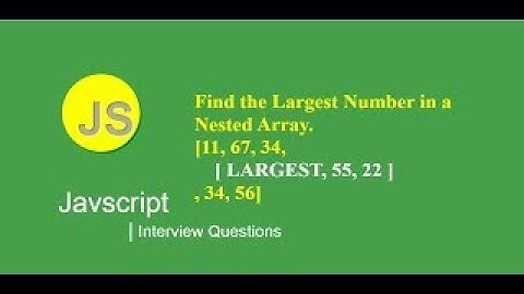 #24 - Program to Find Largest Element in Nested Array in Javascript | JavaScript Interview Programs