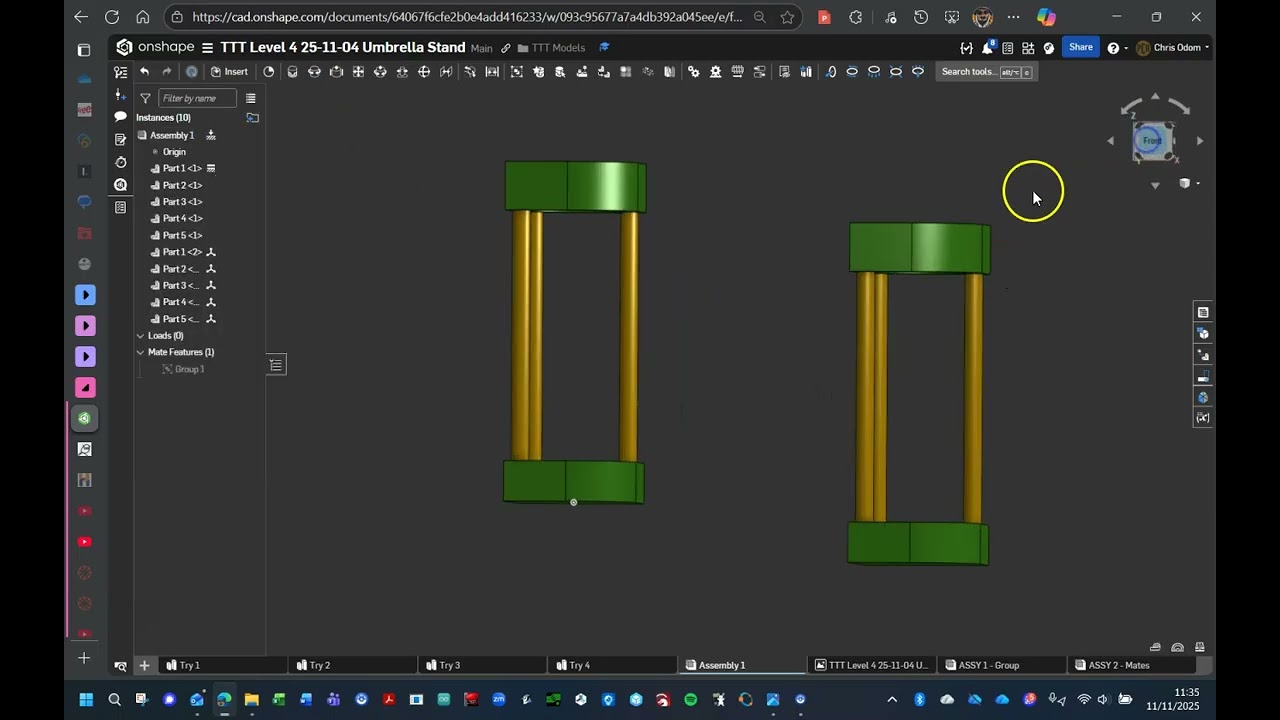 Учебное пособие по сборке Onshape для учебной модели Too Tall Toby 25-11-04