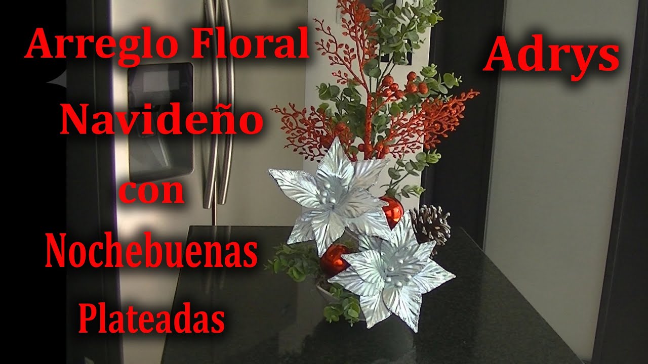 Make a Beautiful Christmas Arrangement with Silver Poinsettias || Christmas  2020 - YouTube