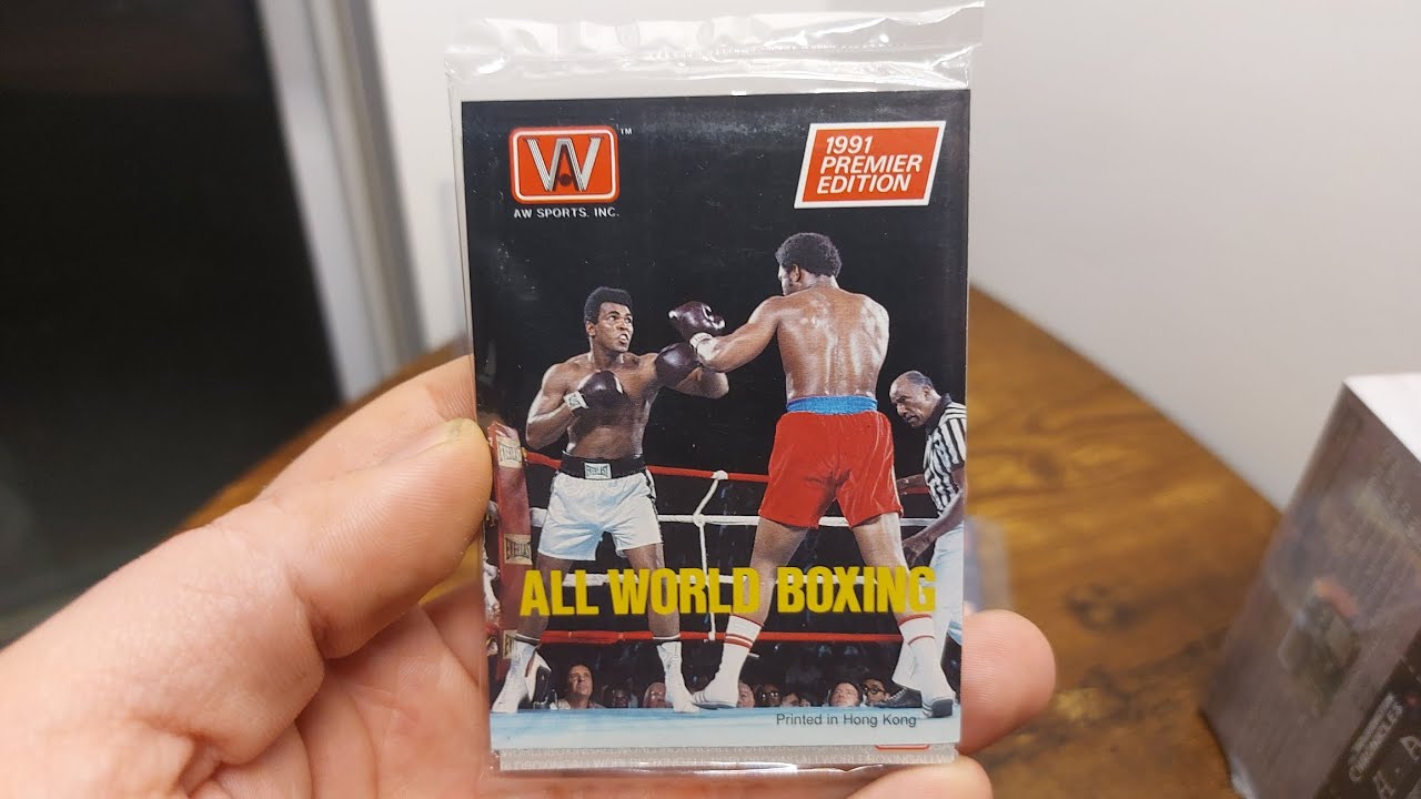 All World Boxing 1991 Premier Edition trading card pack opening.