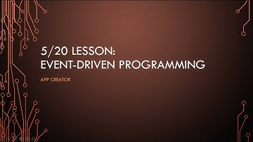 App Inventor 2: Event-Driven Programming