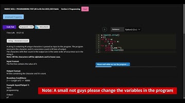 SKILLRACK | MCQ + PROGRAMMING TEST (05 TO 08 OCT 2023) 2025 BATCH | STRING - CHARACTERS COUNT || 👇