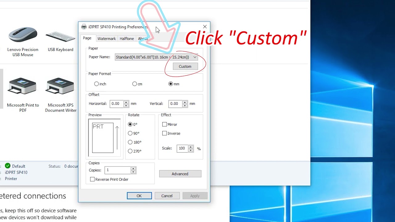 iDPRT SP410 label printer label size change instruction - YouTube