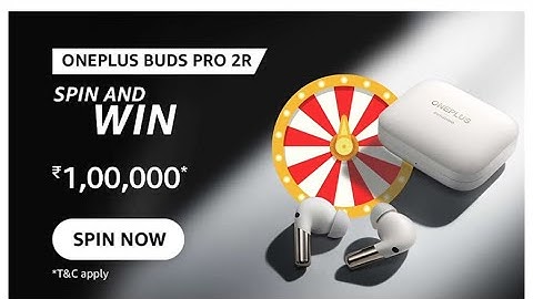 Amazon Oneplus buds pro 2R Spin & Win 1,00,000 | Amazon quiz today 22 February 2023