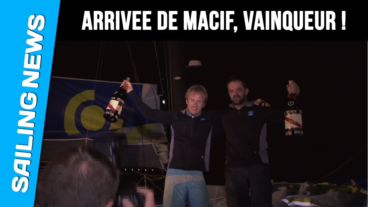Arrivée de Macif, vainqueur transat - François Gabart et Pascal Bidegorry