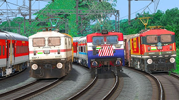 ICF OVERTAKE 2 TRAINS IN RAILWAY STATION | BUMPY RAILROAD | Train Simulator | Railwork | NTG GAMING
