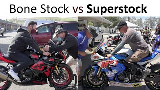 INTRO 2 Clicks Out: Bone Stock vs Superstock GSX-R1000R Suspension