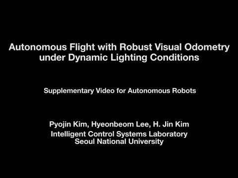 Autonomous Flight with Robust Visual Odometry under Dynamic Lighting Conditions (AURO 2018)